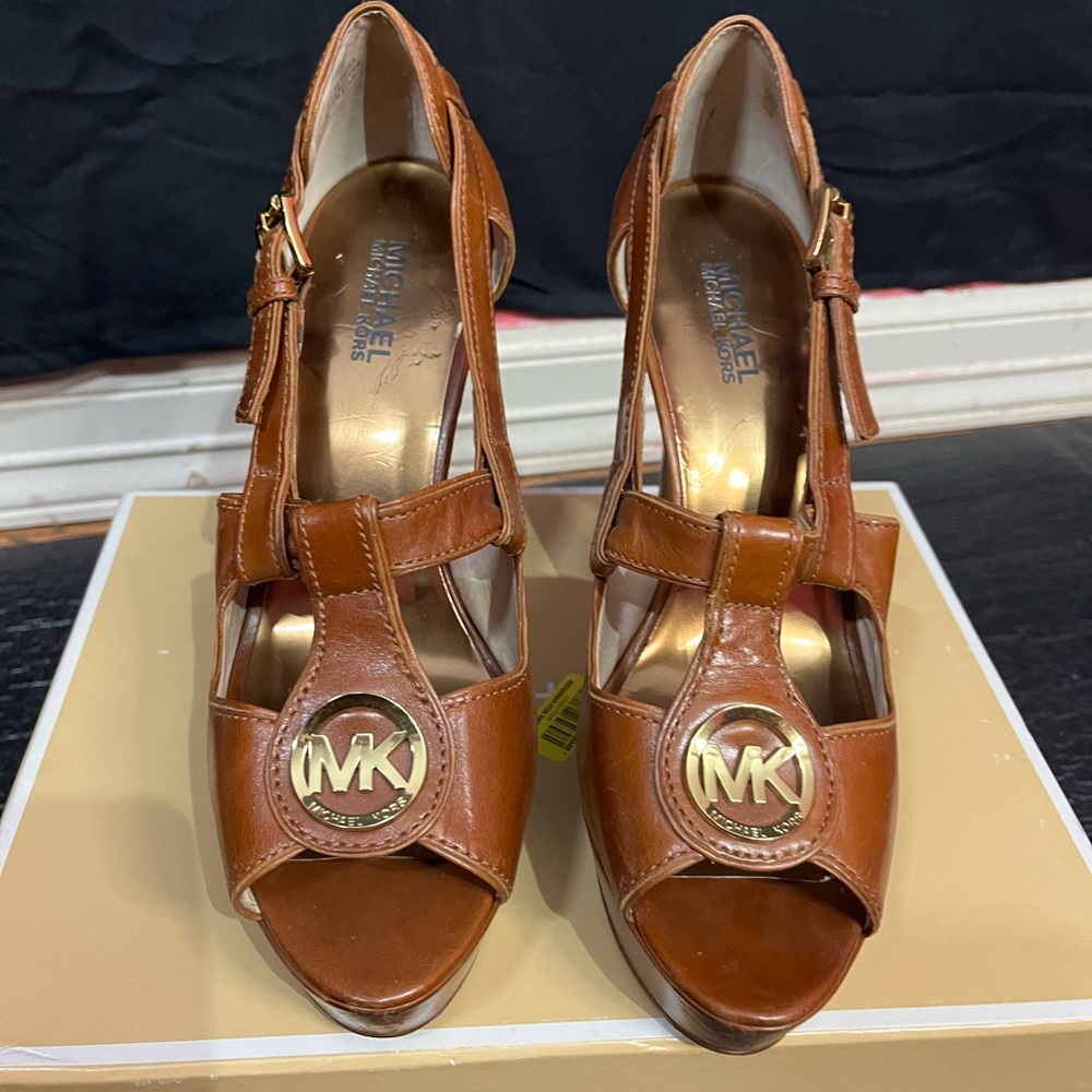 Michael Kors Brown Leather Women's Heels